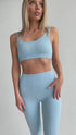 Basic Ribbed Leggings Blue
